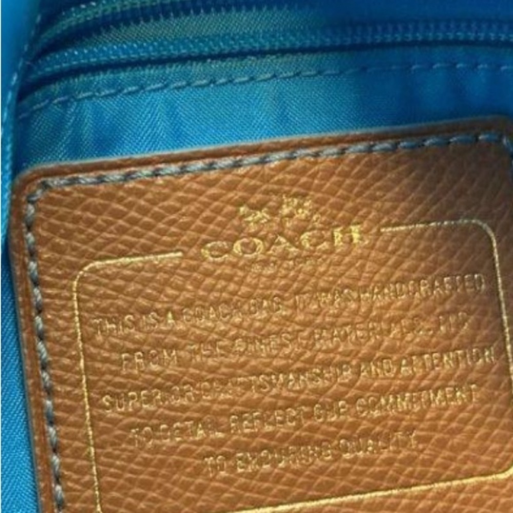 COACH WOMEN'S SAWYER CANVAS CROSSBODY MINERAL BLUE BAG 
AUTHENTIC - Picture 5 of 9